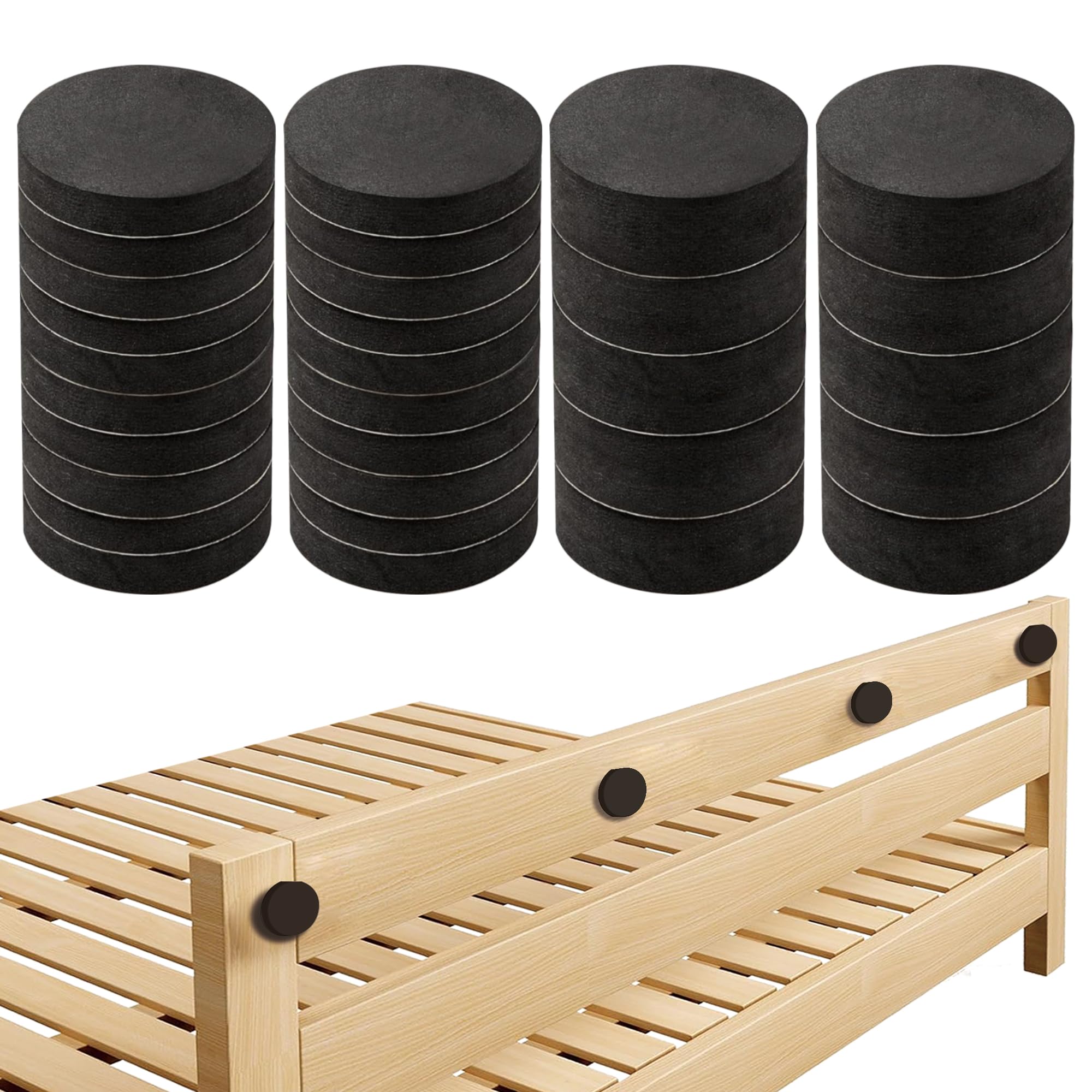 Photo 1 of Krisler Headboard Stoppers, 30Pcs Felt Furniture Pads, Soft Bed Stabilizer Against Wall, Self Adhesive Anti Shake EVA Foam Bed Bumper for Chair Legs, Table Legs