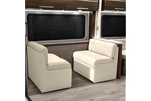 Qualitex De Leon RV Dinette, Bed with Storage, 40" Wide, Ultimate Leather, Bisque