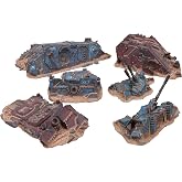 Tabletop Terrain Destroyed Grimdark Tanks - Sci-Fi Grimdark Tanks for Tabletop Wargaming 28mm 32mm