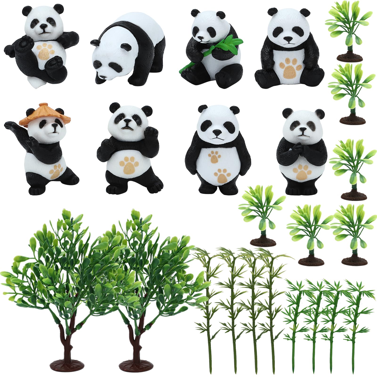 Photo 1 of ***MISSING PARTS***
ONEST 24 Pieces Mini Panda Figurines Set Miniature Model Pandas Bamboo Pandas Cake Toppers Decoration Small Panda Figures Birthday Gift