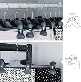 HANGERWORLD 20 Black 35cm Adjustable Clip Hangers for Trousers Skirts view 8