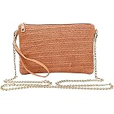 Beurlike Straw Clutch Purses for Women Beach Wristlet Wallet Small Cross body bag for Girls