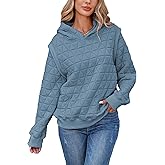 Famulily Women's Fashion Quilted Hoodies Textured Sweatshirt Casual Long Sleeve Chunky Warm Hooded Pullover Winter Clothing