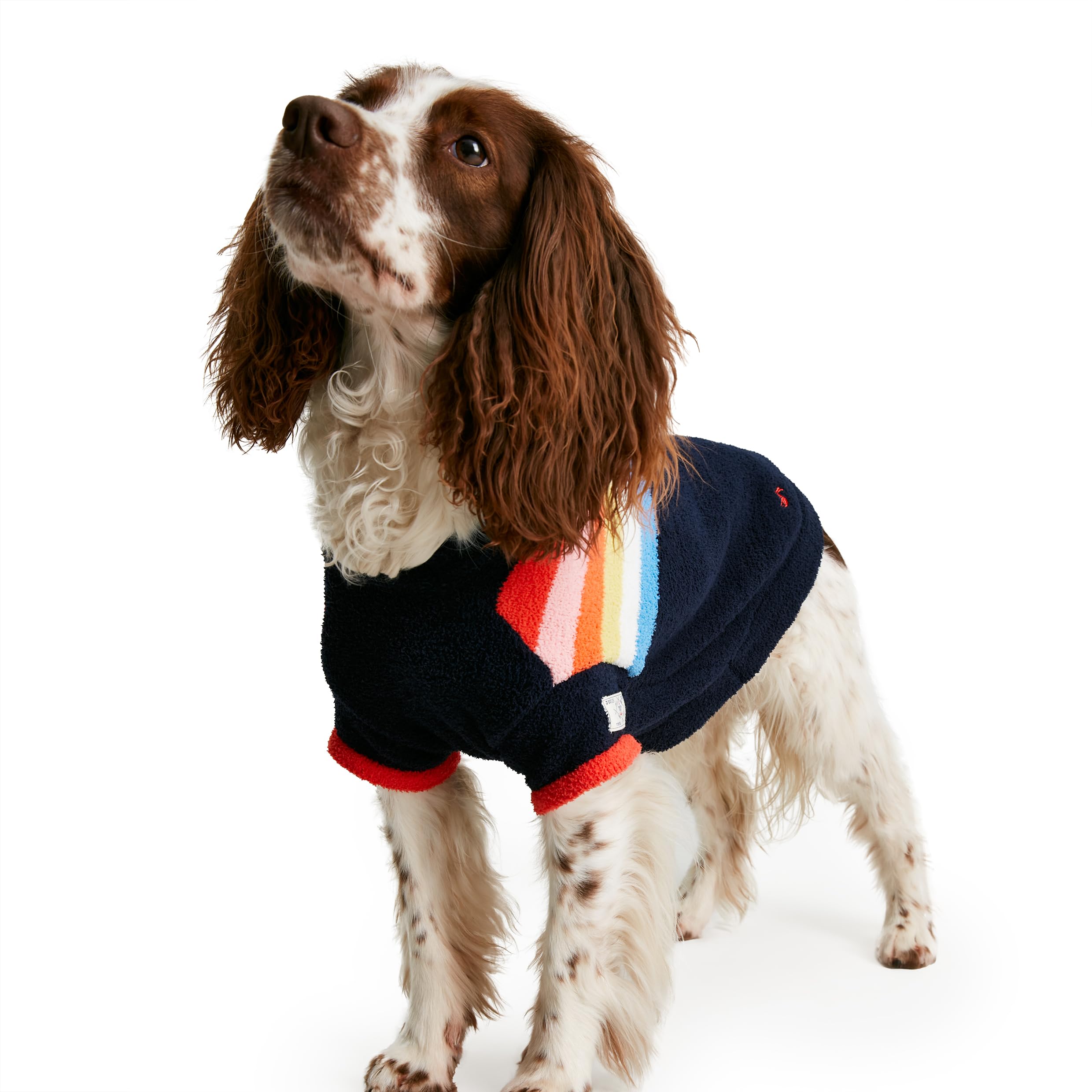 Rosewood x Joules Seaport Chenille Stripe Jumper for Dogs, Small, Washable, Warm and Comfy Winter Jumper with Sleeves for Small Dogs