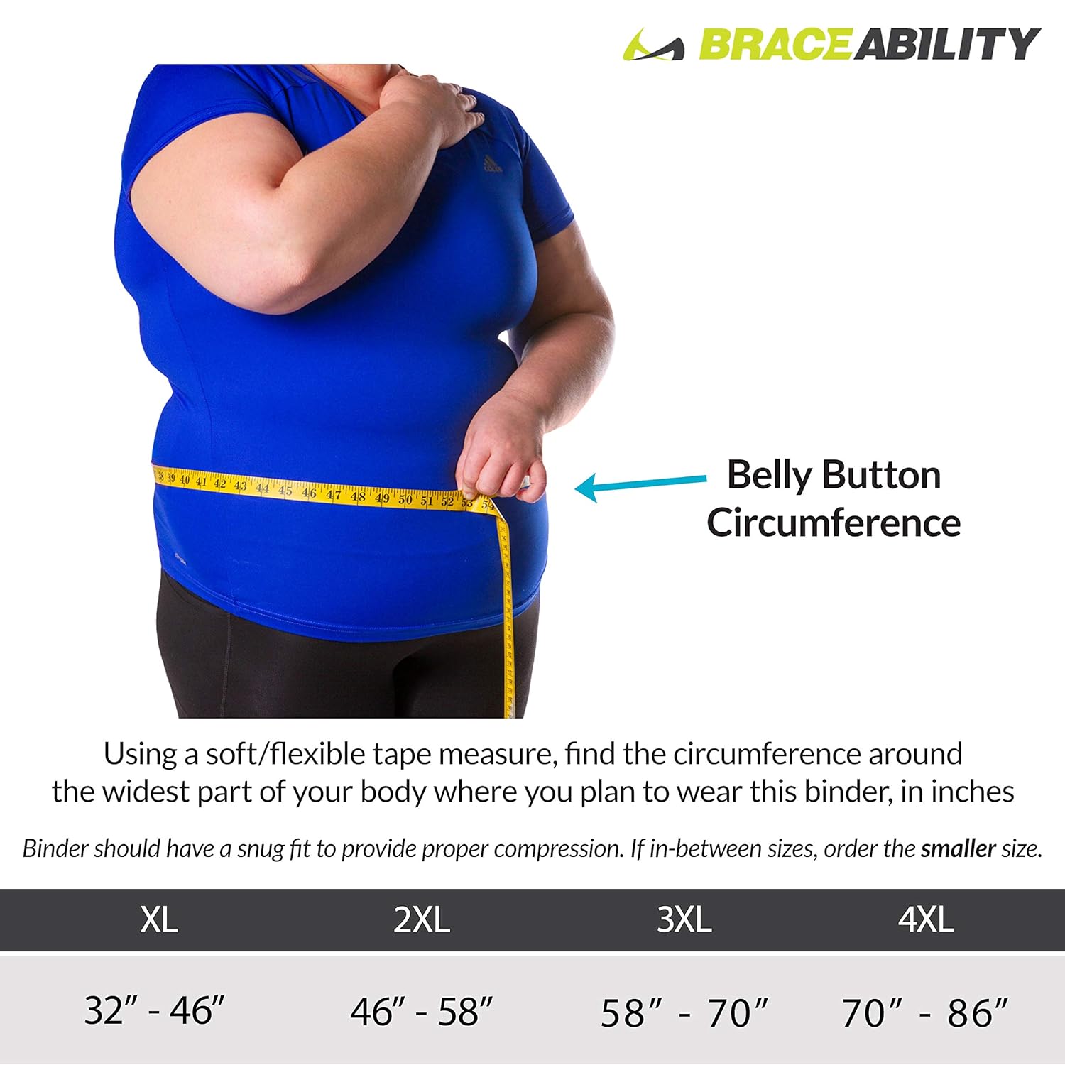 BraceAbility 2XL Plus Size Bariatric Abdominal Stomach Binder | Obesity Girdle Belt for Big Men & Women with a Large Belly, Post Surgery Tummy & Waist Compression Wrap: Health & Personal Care