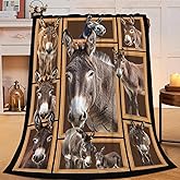 Donkey Blanket Donkey Throw Blanket Flannel Stuff Merch Cozy Decor Fleece Plush Fuzzy Warm Soft Lightweight Bedding Gifts for Animal Lover Girls Women Men Boy Couch Sofa 50"X40"