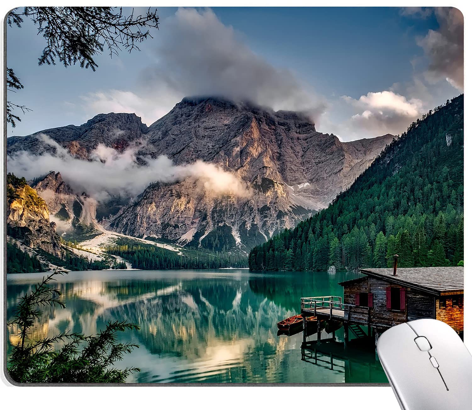 Photo 1 of Hokafenle Mouse Pad, Natural Mountains Landscape Mouse Pad, Computer Mouse Mat Square Waterproof Mousepad Non-Slip Rubber Base MousePads for Office Home Laptop