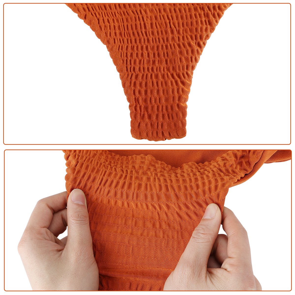 QEETUNG Women\'s Bikini Two Piece Solid Color Sexy Pleated Triangle Swimsuit Bikini Sets Beachwear Top Bottom Set (Yellow, M(US 2-4. Cup Size: B-C))