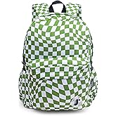 J World Oz Middle School Backpack for Kids. Cute Laptop Bookbag for Girls Boys, Matcha Checkers