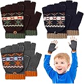 Handepo 3 Pair Kids Winter Gloves Infant Gloves 2t Toddler Convertible Warm Flip Top Baby Clothes for Kids 2-6 Years