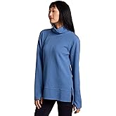 RBX Active Women's Ultra Soft Quilted Cowl Neck Pullover Sweater, Lightweight Mock Neck Tunic Sweatshirt with Thumbholes