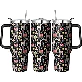 Ksoemar 40 Oz Llama Tumbler with Handle and Straw, Double Wall Stainless Steel Llama Cup, Llamas Coffee Mug Keeps Drinks Cold & Hot Gifts for Women Mom Friends for Birthday, Chrismas, Thanksgiving