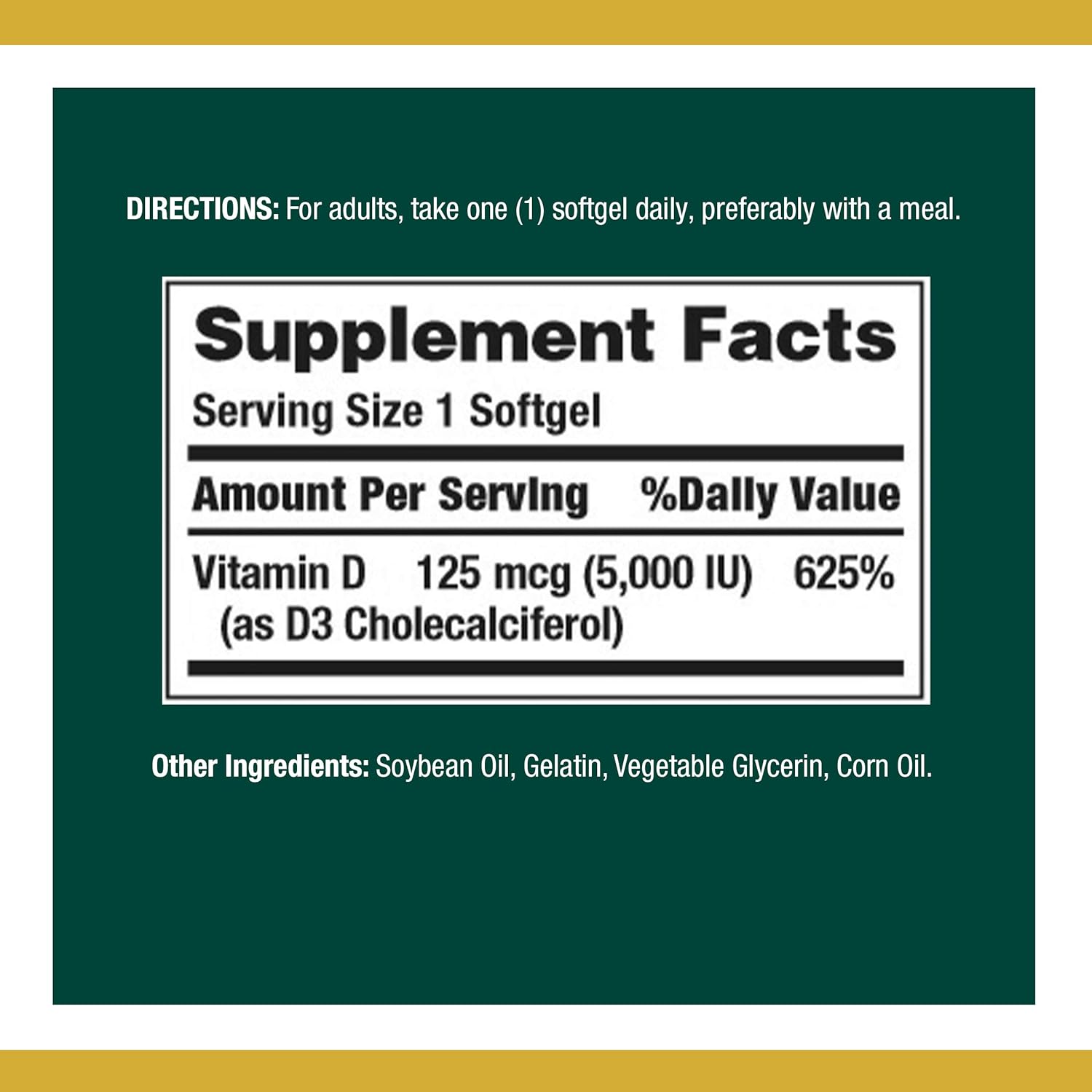 Vitamin D by Nature’s Bounty for immune support. Vitamin D provides immune support and promotes healthy bones. 5000IU, 150 Softgels: Health & Personal Care