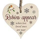 the sticker studio ltdRobins Appear Loved Ones Quote Ceramic Heart Shape Plaque Gift Sign cr76