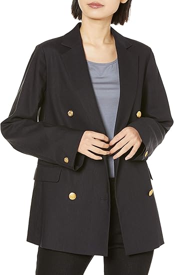 Amazon ミューニック ダブルジャケット コットンリネン ダブルテーラージャケット レディース Nvy S フリー コート ジャケット 通販