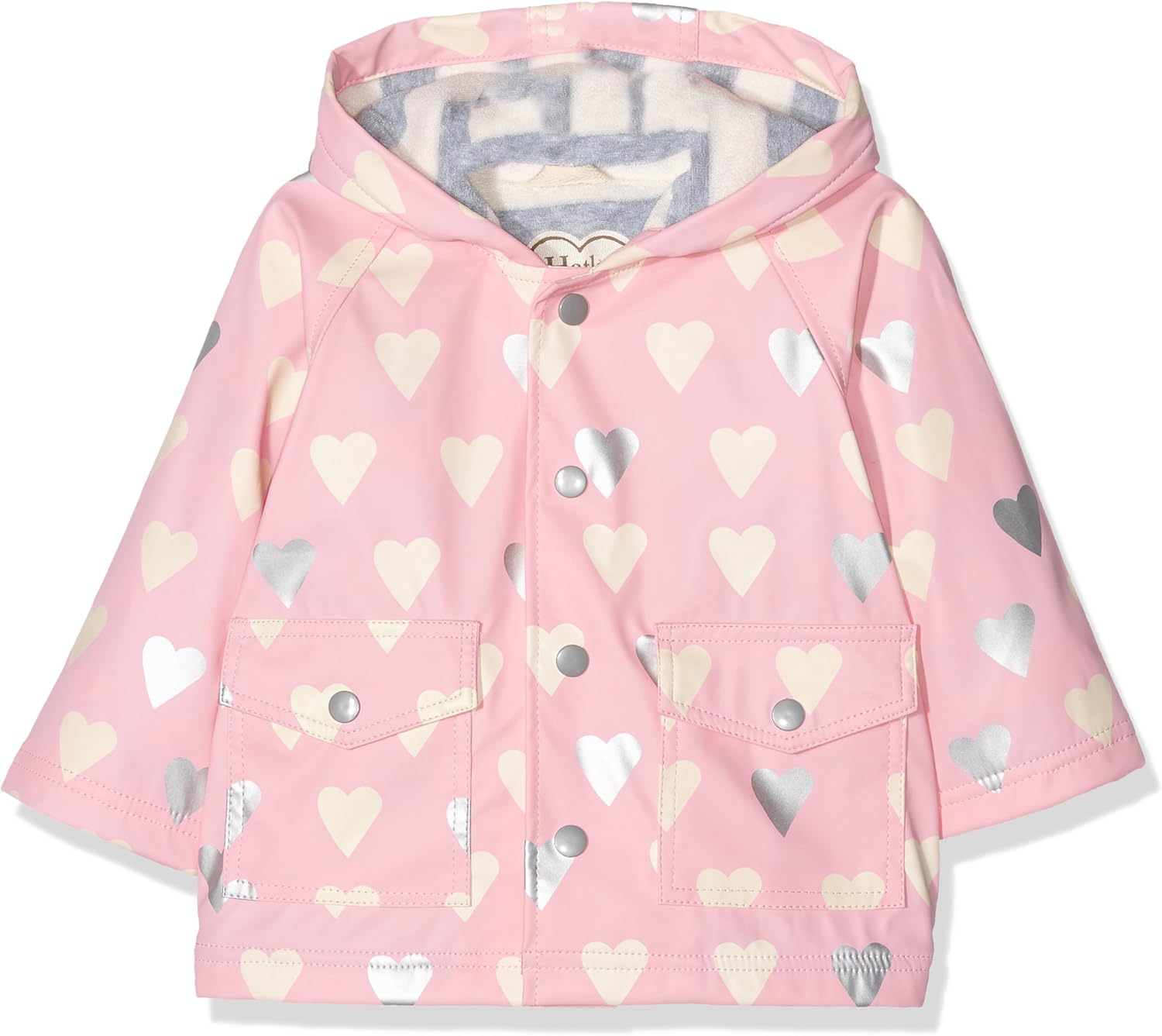Hatley Baby Girls' Infant RaincoatMetallic Hearts, 1218 Months
