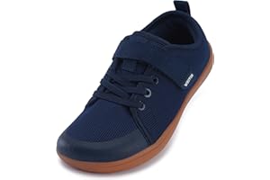 WHITIN Little/Big Kid Barefoot Shoes | Boys/Girls Lace-up Minimalist Sneakers | Wide Toe Box | Natural Flexible Fit