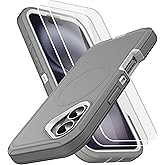 MXX for iPhone 16 Case, Full Body Rugged Cover with Tempered Glass, Shockproof Drop Protection, Clear & Protective Phone Case for iPhone 16 (6.1") – Gray/White