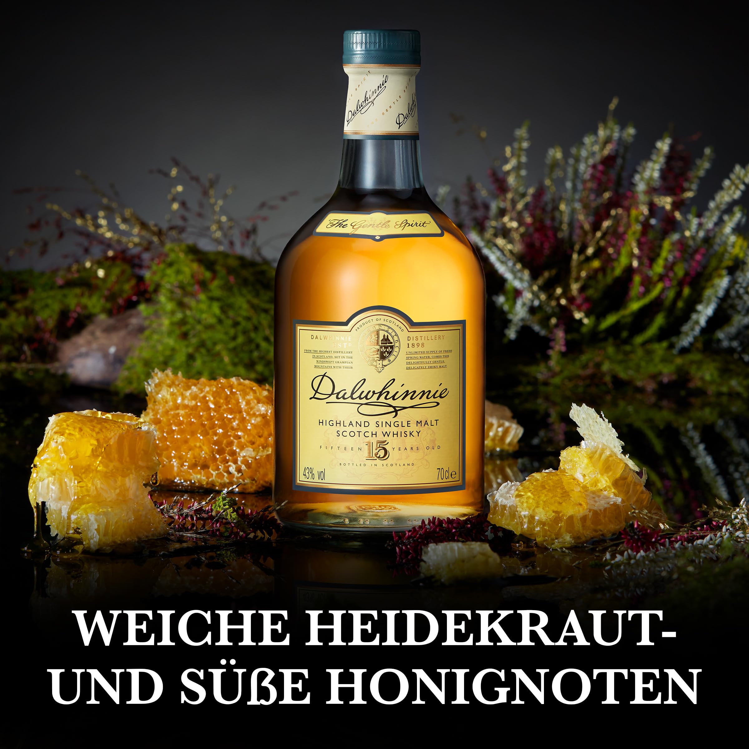Dalwhinnie 15 Jahre, mit Geschenkverpackung, handgefertigt in den schottischen Highlands, aromatischer Single Malt Scotch Whisky, mit weichen Heidekraut- und Honignoten, 43% vol, 700 ml Einzelflasche 3