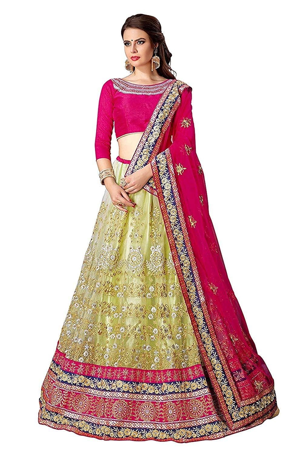 dwarshi fashion women's lehenga choli for net (free_size_color_pink)