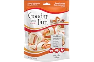 Good 'N' Fun Triple Flavor Chews, Rawhide Treats for Dogs