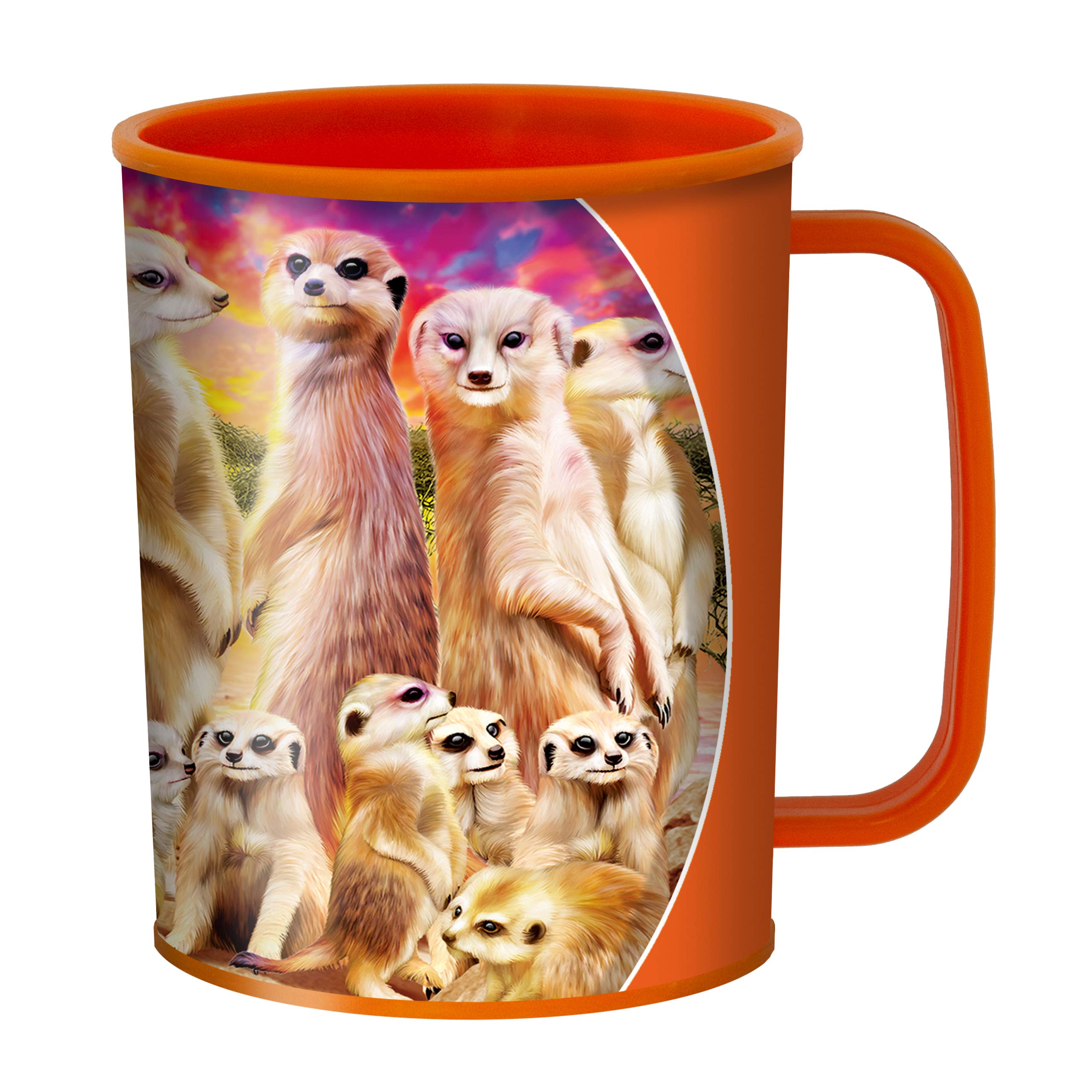 3D LiveLife Drinking Cup - Cool Meerkats from Deluxebase. 300ml Plastic Mug with Safari Theme, Reusable Coffee Cup, Portable Animal Tumbler for Camping, Picnic, Travel & Everyday Use.