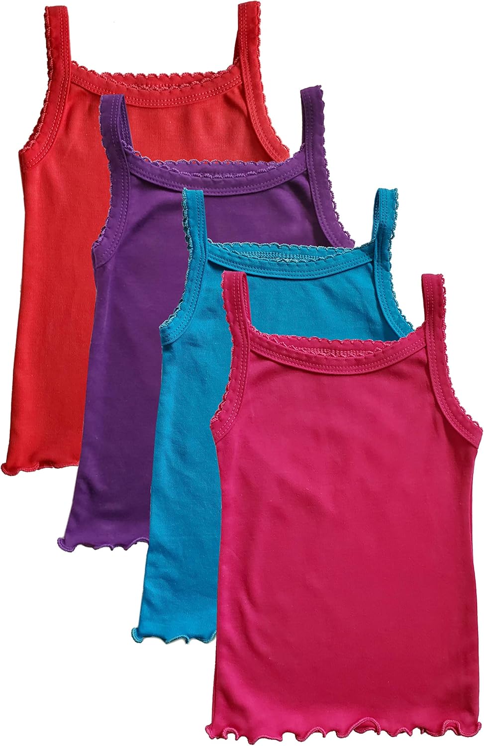 B-One Kids Girls' Cotton Camisole Tank Top Undershirt (Multipack): Clothing