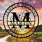 BMYDIY Custom Signs Outdoor Metal, Personalized Name Sign, Family Last Name Sign Home Decor, Initial Monogram Wall Metal Art, Customized Wedding Christmas Housewarming Gifts
