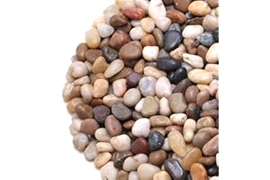 Calofulston 5lb Drainage Rocks for Potted Plants, 1/5 Inch Small Pebbles for Plants, Aquarium, Fish Tank, Terrarium, Succulent, Vases, Decorative Pea Gravel for Plants, Mixed Color