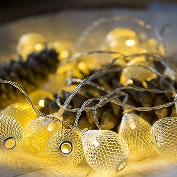 VR CREATIVES 16 LED Water Droplets Decorative Lights for Christmas Birthday Diwali Parties Indoor Kids Girl Room Christmas Bulb Lighting (Gold)