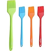 4PCS Silicone Basting Pastry Brush, MONGSEW Heat Resistant Food Brush Spread Oil Butter Sauce for BBQ Grill Baking Kitchen Co