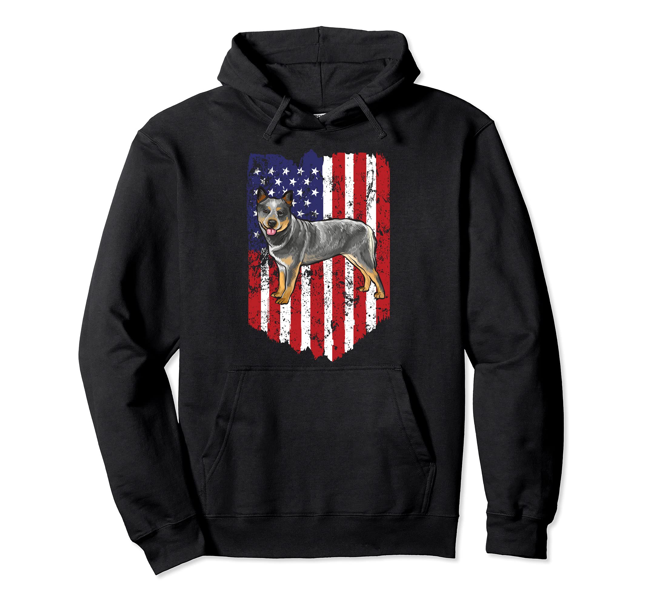 American Flag Australian Cattle Dog 4th Of July USA Pullover Hoodie