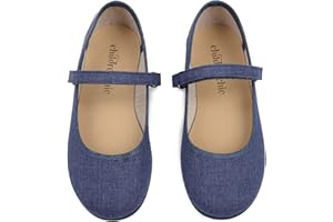 CHILDREN CHIC Childrenchic Mary Jane Flats with Hook and Loop Straps – Girls' Shoes for School, Weddings and Casual Wear