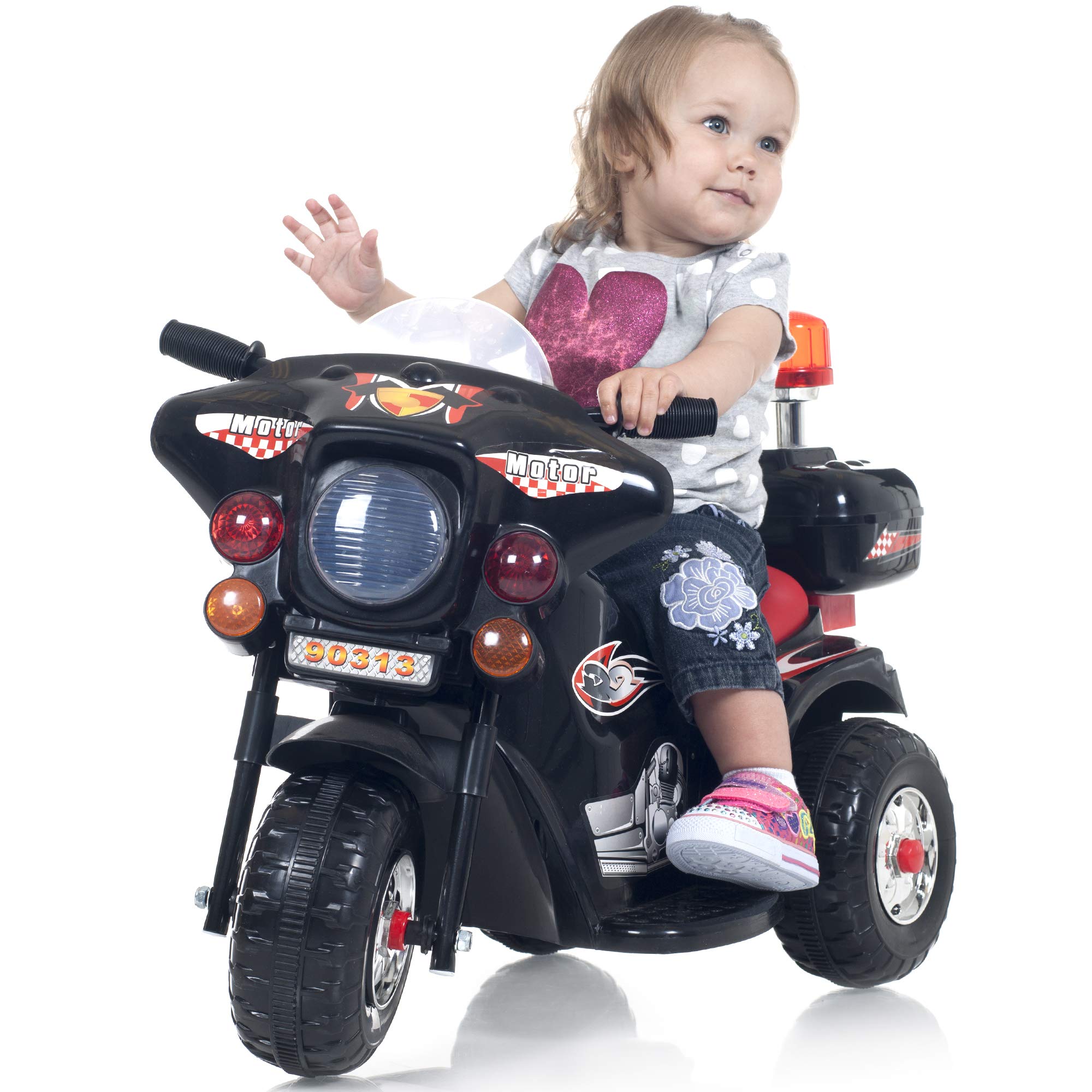 Ride on Toy, 3 Wheel Motorcycle for Kids, Battery Powered Ride On Toy by Lil' Rider – Ride on Toys for Boys and Girls, Toddler - 4 Year Old, Black