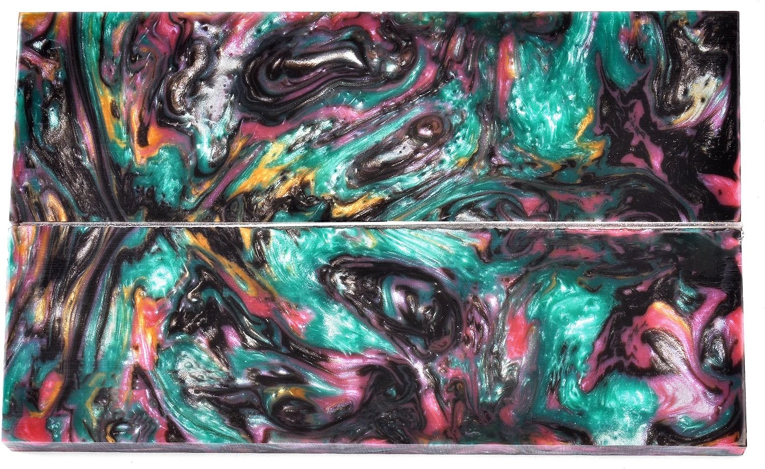 Acrylic Liquid Inlace Knife Handle Scales - 5" x 1-1/2" x 3/8" (Each Pair is Unique!)