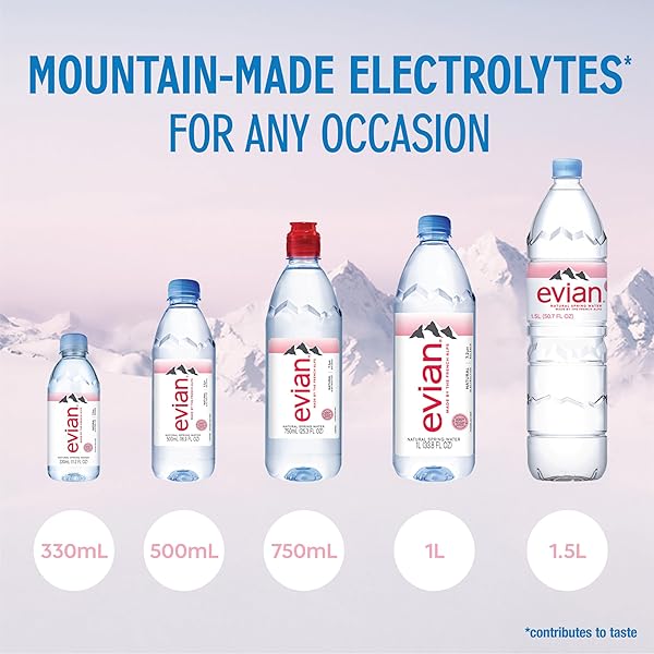EVIAN NATURAL SPRING WATER, 330 ML (11.15 FL OZ) BOTTLES, 24 PACK