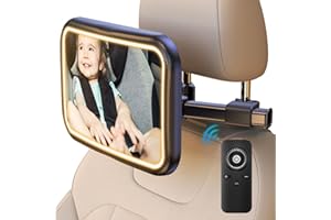 Baby Car Mirror with LED Light: Safety Car Seat Mirror for Baby Rear Facing with Remote Control, Car Mirror for Infant Newbor