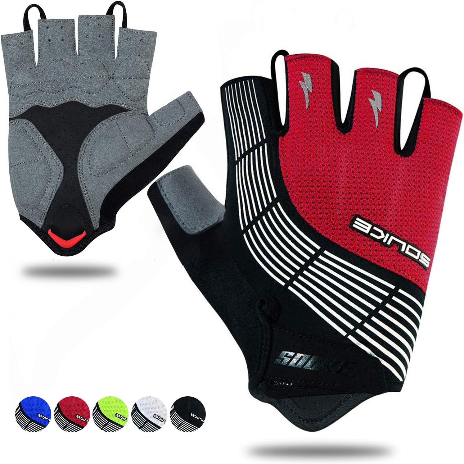 Souke Sports Cycling Bike Gloves Padded Half Finger Bicycle Gloves