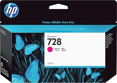 HP 728 Magenta 130ml Genuine Ink Cartridge for DesignJet T730 T830 Printers