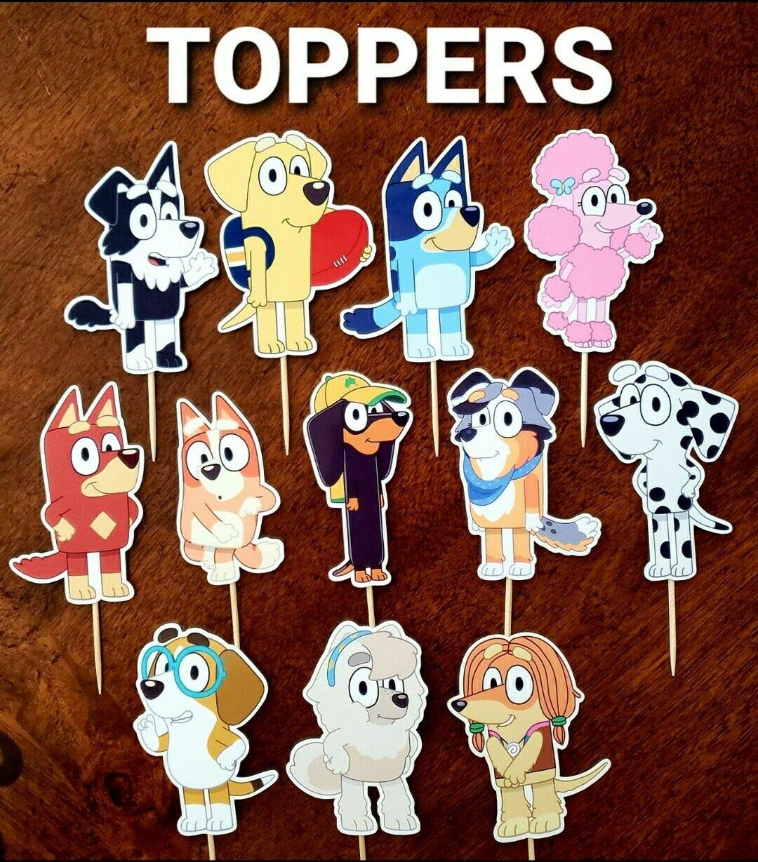 Buy 12PCS BLUEY and Friend Cupcake Toppers, BLUEY Cupcake Picks, Bluey Cupcake Decoration for