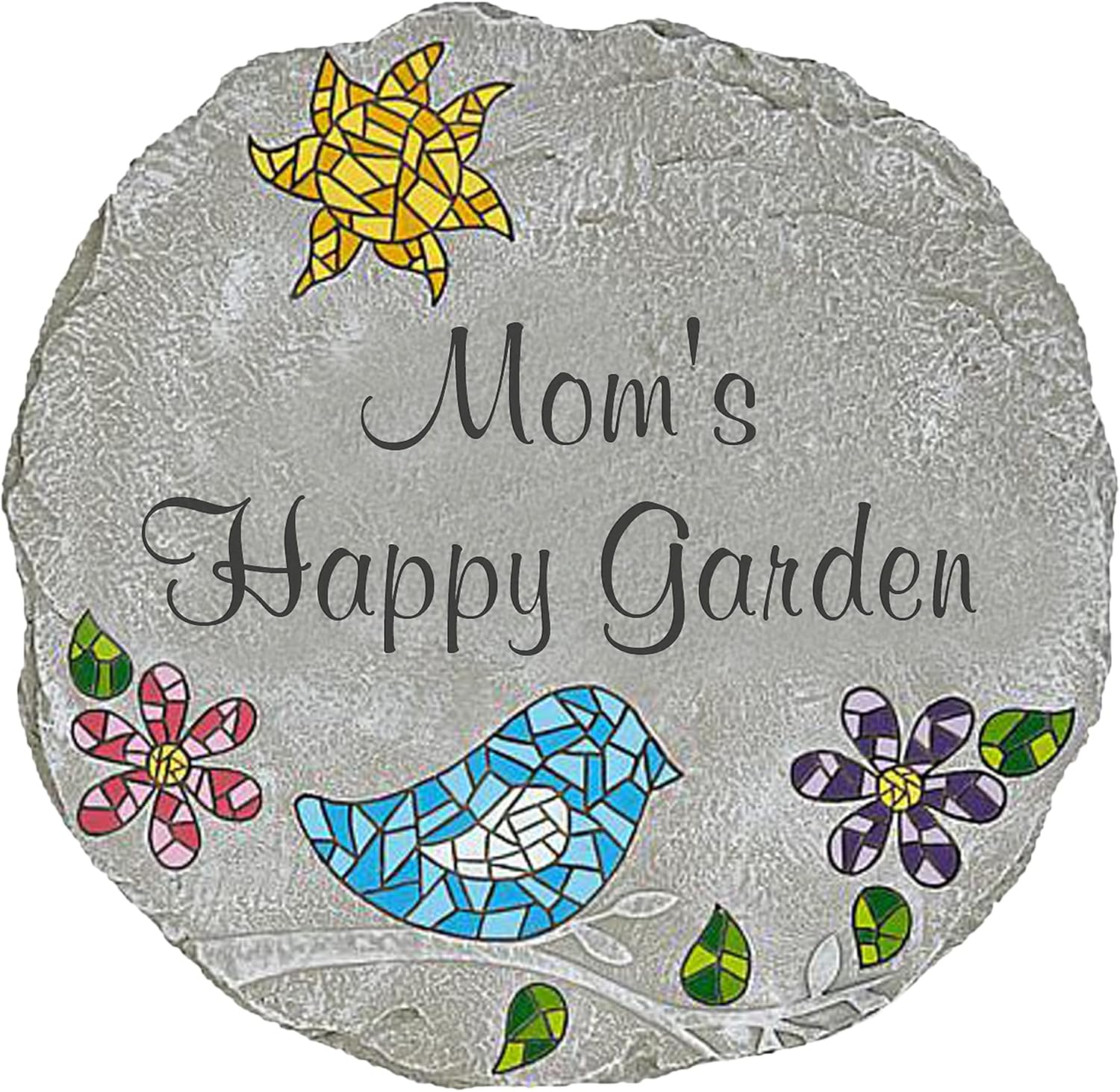 Hardscaping Materials - Let's Make Memories Personalized Mosaic Garden Stepping Stone - for Grandma, Mom – Large Stone - Personalize Message