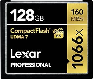 Lexar Professional 1066x 128GB CompactFlash Card, Up to 160MB/s Read, for Professional Photographer, Videographer, Enthusiast (LCF128CRBNA1066)