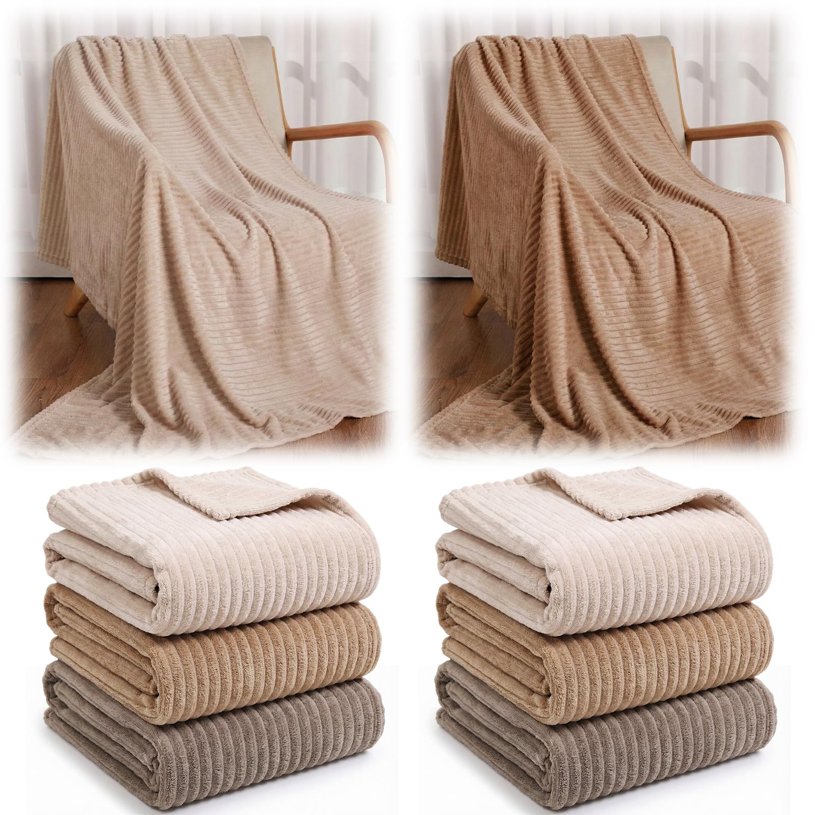 Photo 1 of ***SIMILAR***

h 50 x 60 Inches Fleece Throw Blanket Soft Cute Warm Plush Flannel Fluffy Blankets for Sofa Couch Bed Seasons Employee Appreciation Gifts Bulk (Dark-Brown, Brown, Light Brown,6 Pack)