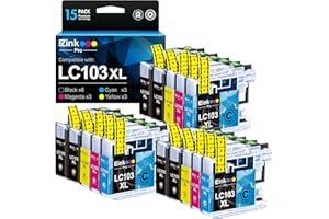 E-Z Ink Pro LC103 LC103XL Compatible Ink Cartridge Replacement for Brother LC103 XL LC103XL LC101 LC103CL Ink Cartridges Compatible with MFC-J870DW MFC-J475DW MFC-J6920DW MFC-J470DW (15 Pack)