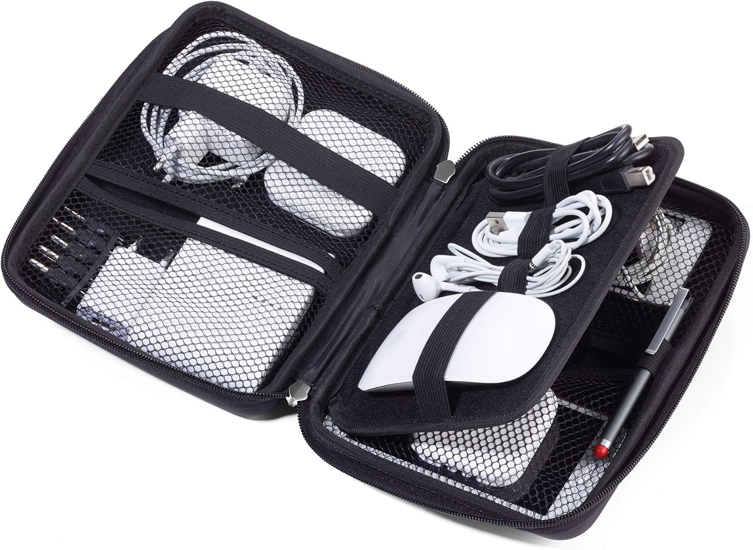Troika Zipper Organizer Case Travel Case, Cable Organiser, Travel Cosmetics, 3 Inner Compartments, 6 Elastic Loops - Image 3