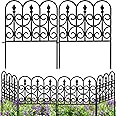 AMAGABELI GARDEN & HOME 5 Panels 32in(H)×10ft(L) Decorative Garden Fences and Borders for Dogs No Dig Metal Fence Panels Garden Edging Border Fence for Animal Barrier Fencing for Flower Beds Black
