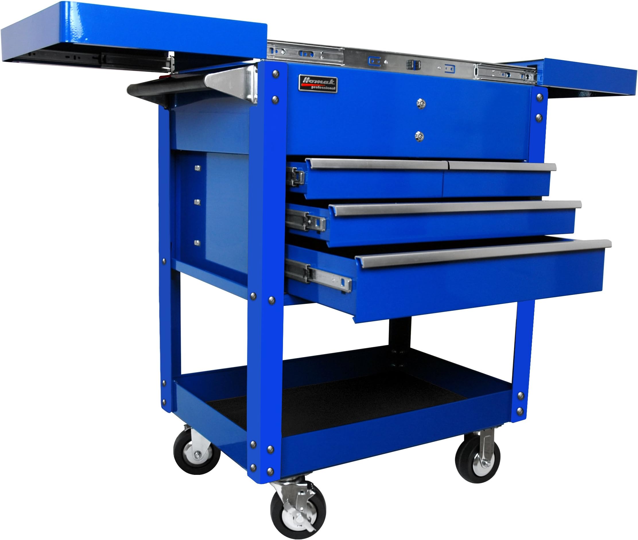 H2Pro Bl06043500 35-Inch 4 Drawer Slide Top Cart, Blue