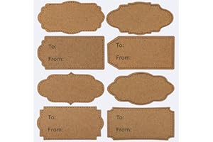 ZACOOL 240 Pcs Natural Brown Kraft to and from Gift Tag Stickers 2.4" x 1.2", Christmas Tags Stickers Kraft to from Adhesive Gift Labels Sticker Christmas Gift Tags Christmas Gifts Present Tags