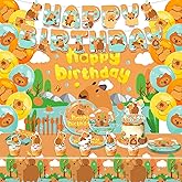 Heidaman Capybara Birthday Decorations,Capybara Party Supplies,Capybara Party Decorations,Capybara Party Supplies Include Balloons,Backdrop,Banner, Cake Toppers,Tableware, Tablecloth