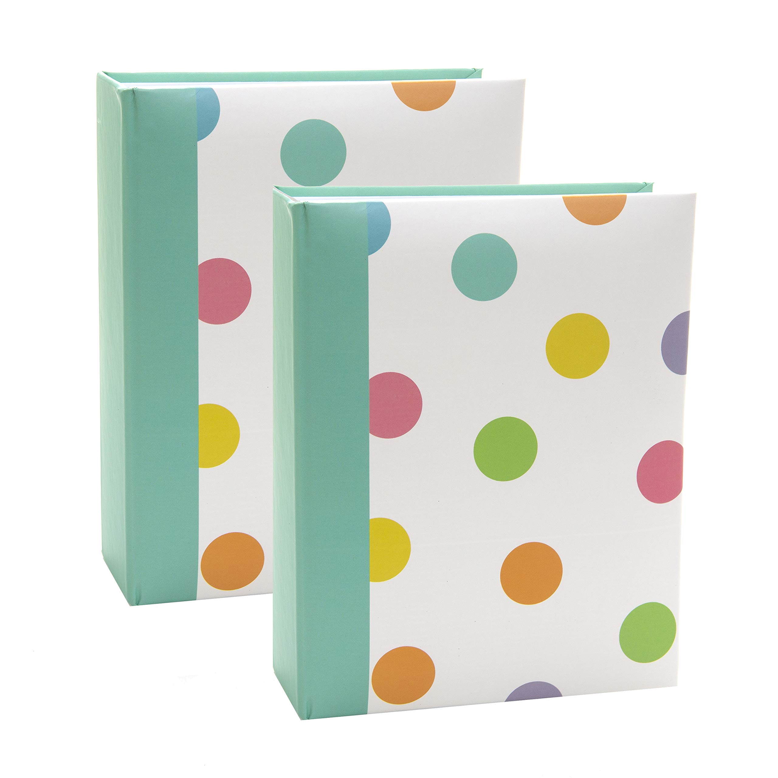 Kenro Box of 2 Candy Spot Colourful Small Photo Album for 100 Photos 6x4 inch / 10x15cm Teal - CN103SP